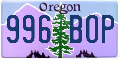 OR license plate 996BOP