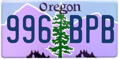 OR license plate 996BPB