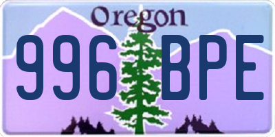 OR license plate 996BPE