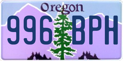 OR license plate 996BPH