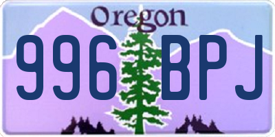 OR license plate 996BPJ