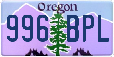 OR license plate 996BPL