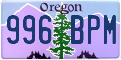 OR license plate 996BPM