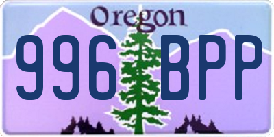 OR license plate 996BPP