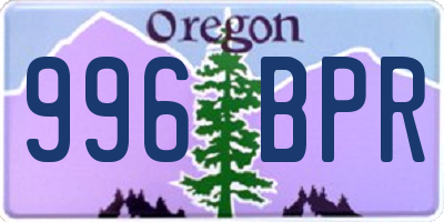 OR license plate 996BPR