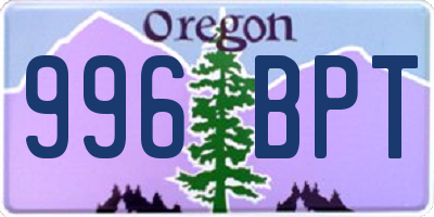OR license plate 996BPT