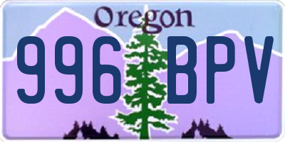 OR license plate 996BPV