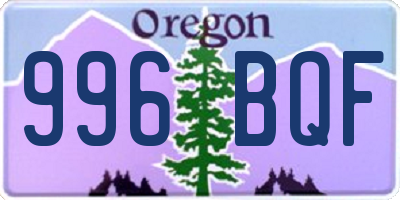 OR license plate 996BQF