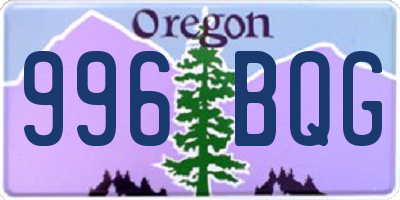OR license plate 996BQG