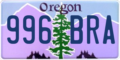 OR license plate 996BRA