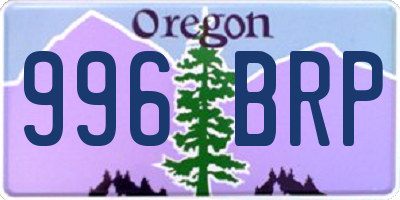 OR license plate 996BRP