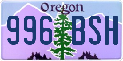 OR license plate 996BSH