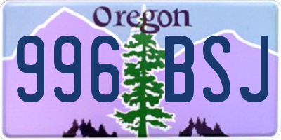 OR license plate 996BSJ