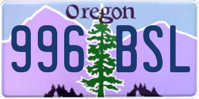 OR license plate 996BSL
