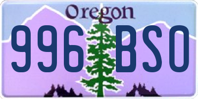 OR license plate 996BSO