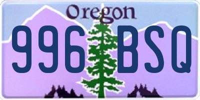 OR license plate 996BSQ