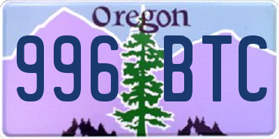 OR license plate 996BTC