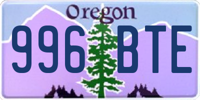 OR license plate 996BTE