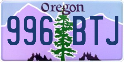 OR license plate 996BTJ
