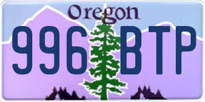 OR license plate 996BTP