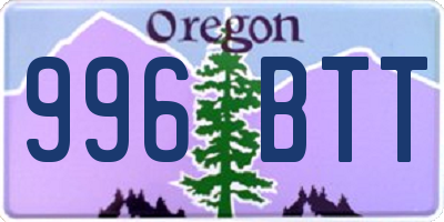 OR license plate 996BTT