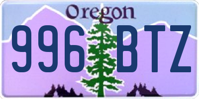 OR license plate 996BTZ