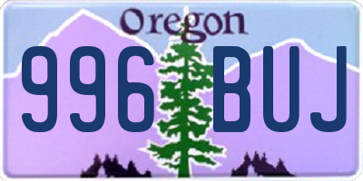 OR license plate 996BUJ