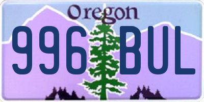 OR license plate 996BUL