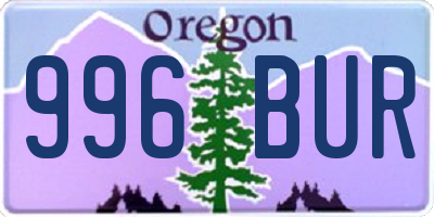 OR license plate 996BUR