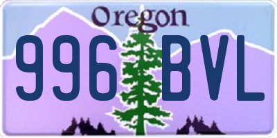 OR license plate 996BVL