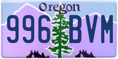 OR license plate 996BVM