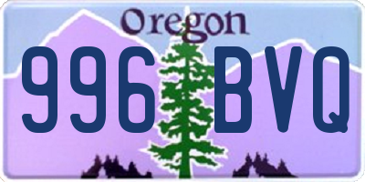 OR license plate 996BVQ