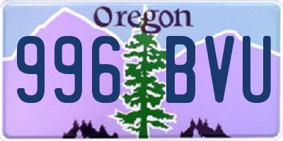 OR license plate 996BVU