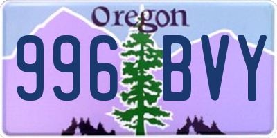 OR license plate 996BVY