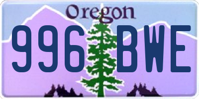 OR license plate 996BWE