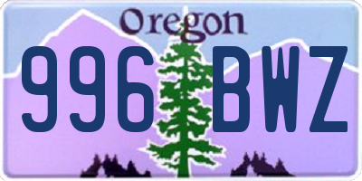 OR license plate 996BWZ