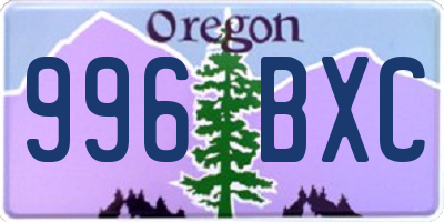 OR license plate 996BXC