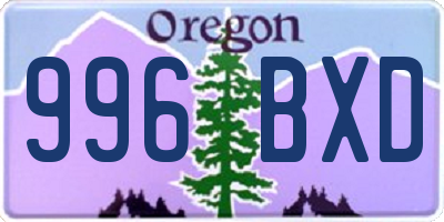 OR license plate 996BXD