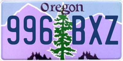 OR license plate 996BXZ