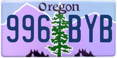 OR license plate 996BYB