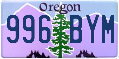 OR license plate 996BYM