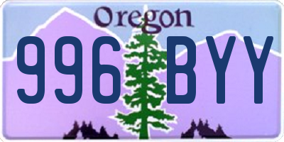 OR license plate 996BYY