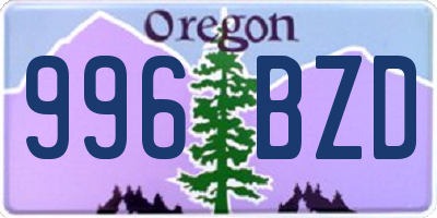 OR license plate 996BZD