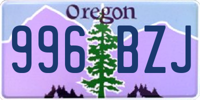 OR license plate 996BZJ