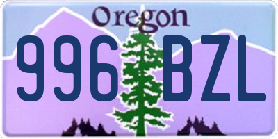 OR license plate 996BZL