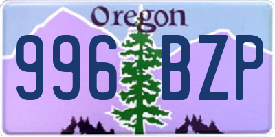 OR license plate 996BZP