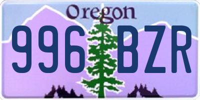 OR license plate 996BZR