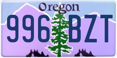 OR license plate 996BZT