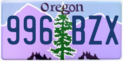 OR license plate 996BZX