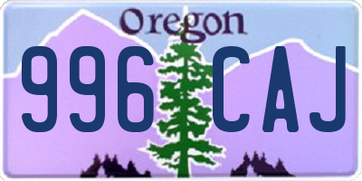 OR license plate 996CAJ